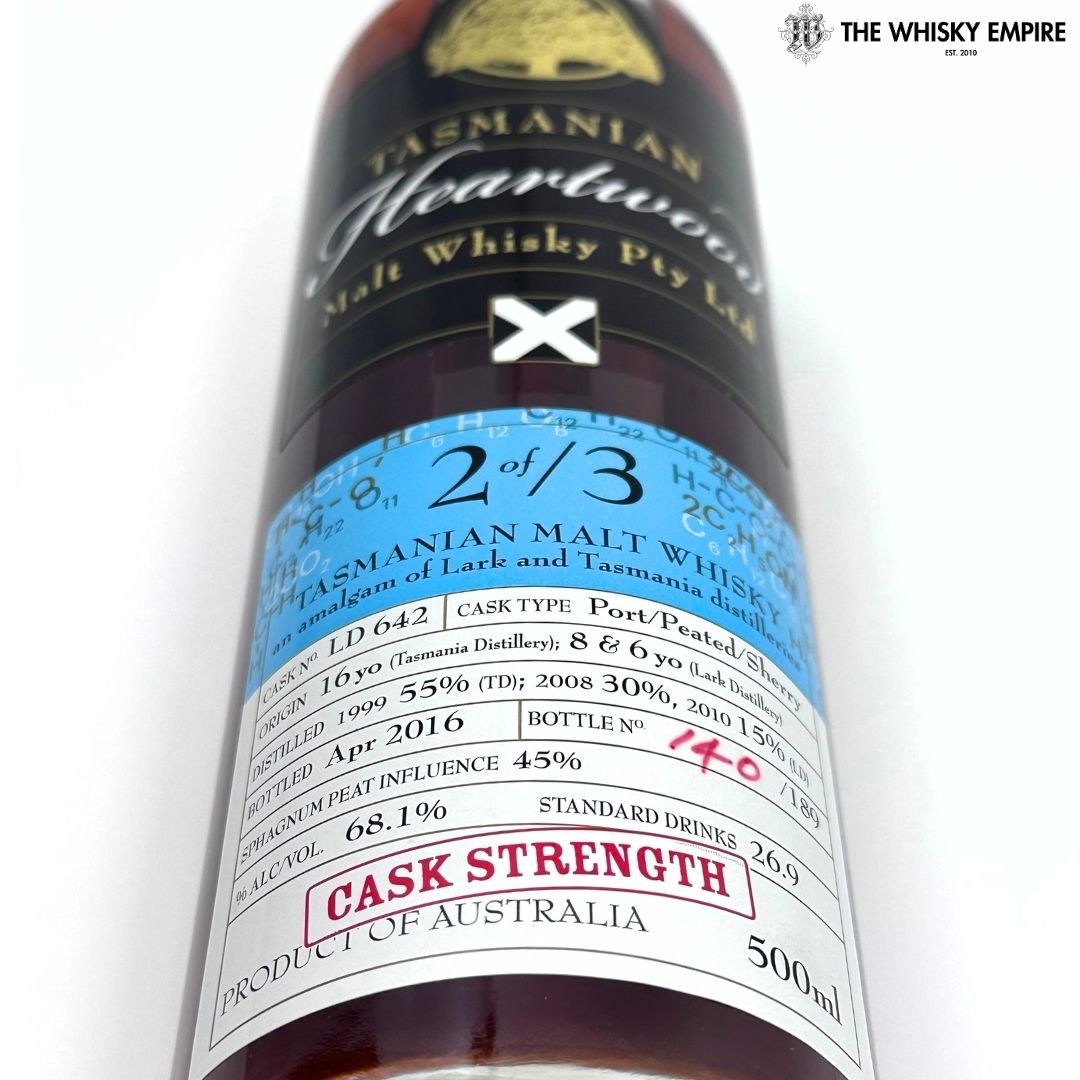 Heartwood 2 of 3 Cask Strength Vatted Malt Whisky, Tasmania, Australia