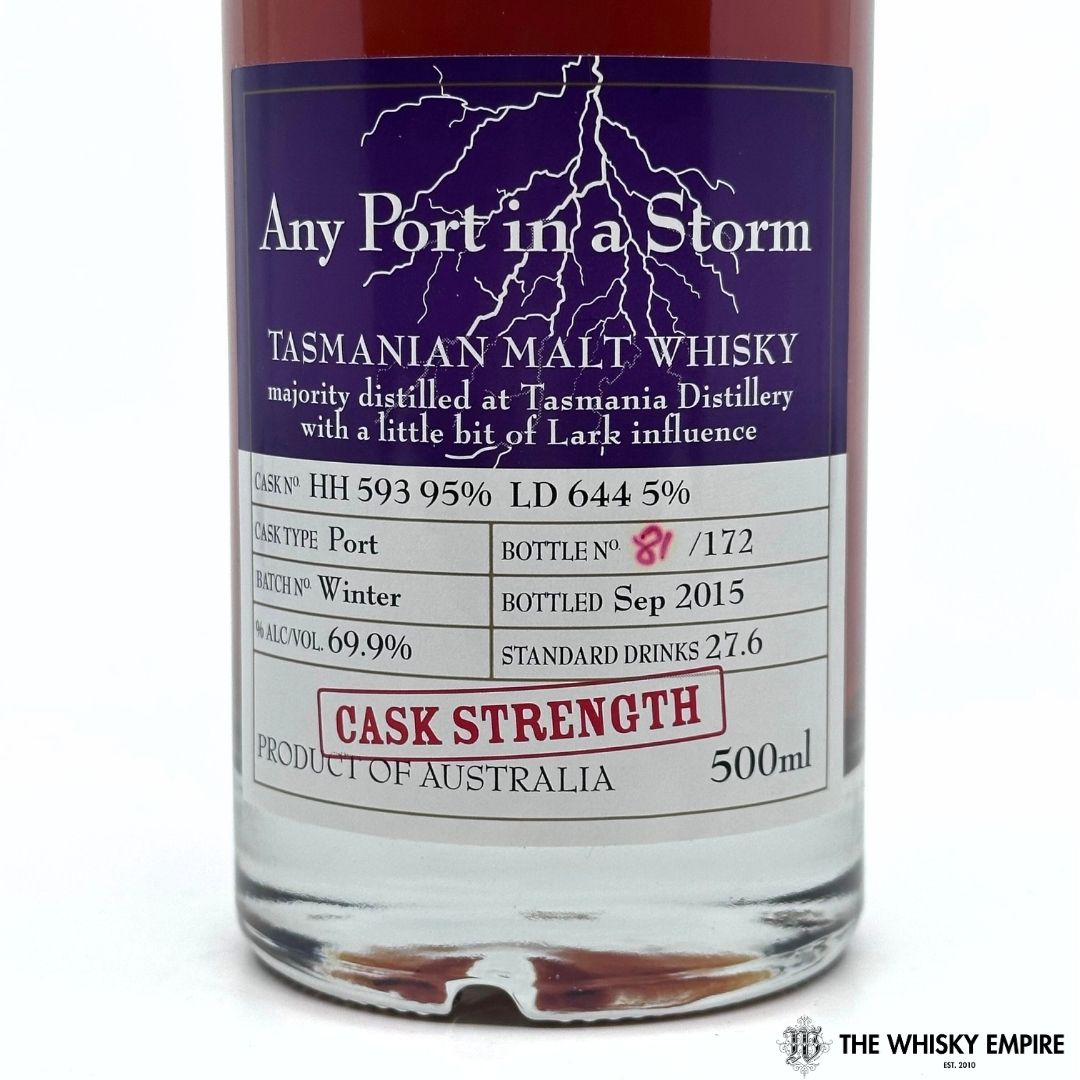 Heartwood Any Port in a Storm Winter Edition Cask Strength Single Malt Whisky, Tasmania, Australia