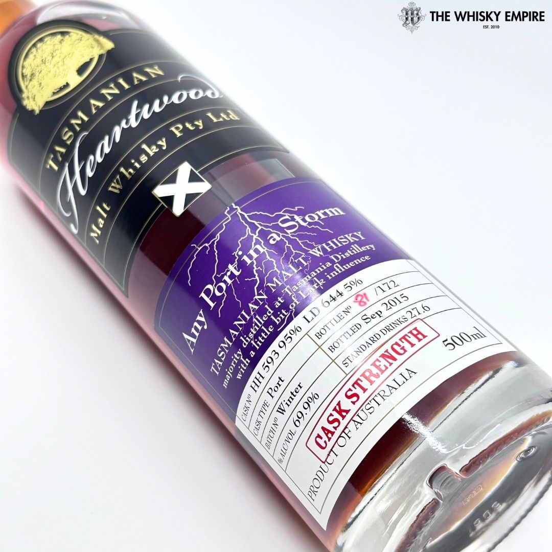 Heartwood Any Port in a Storm Winter Edition Cask Strength Single Malt Whisky, Tasmania, Australia
