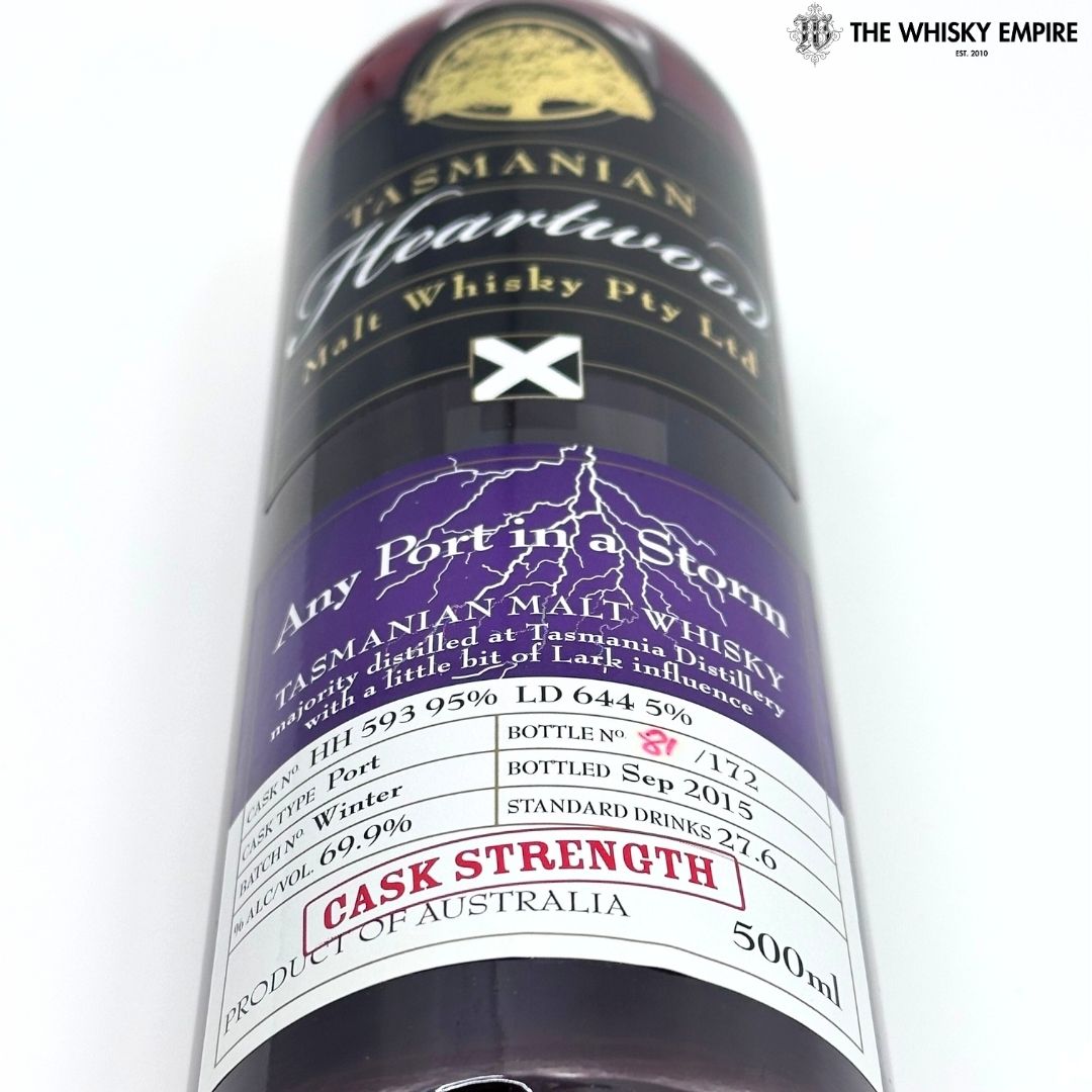 Heartwood Any Port in a Storm Winter Edition Cask Strength Single Malt Whisky, Tasmania, Australia