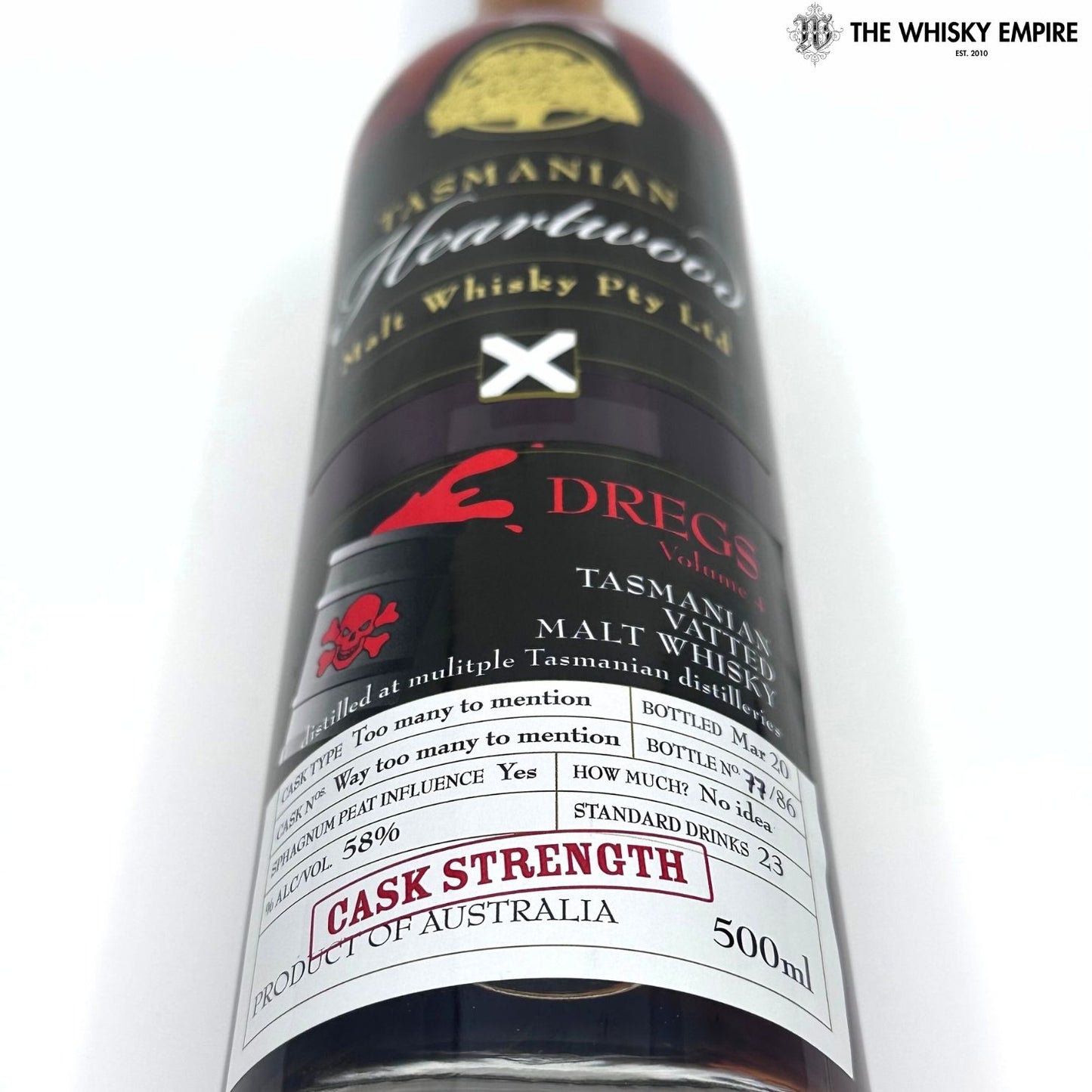 Heartwood Dregs Volume 4 Cask Strength Vatted Malt Whisky, Tasmania, Australia