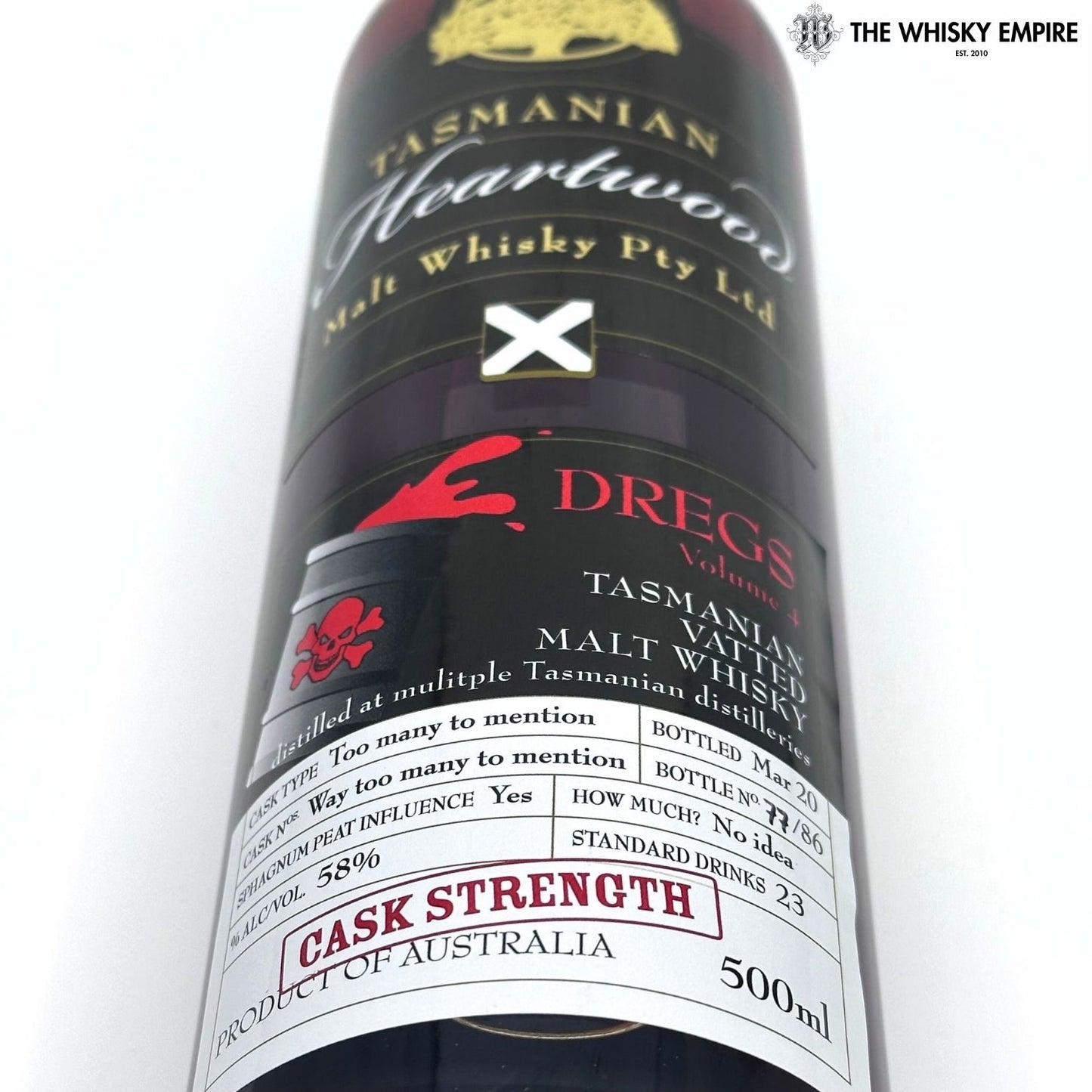 Heartwood Dregs Volume 4 Cask Strength Vatted Malt Whisky, Tasmania, Australia
