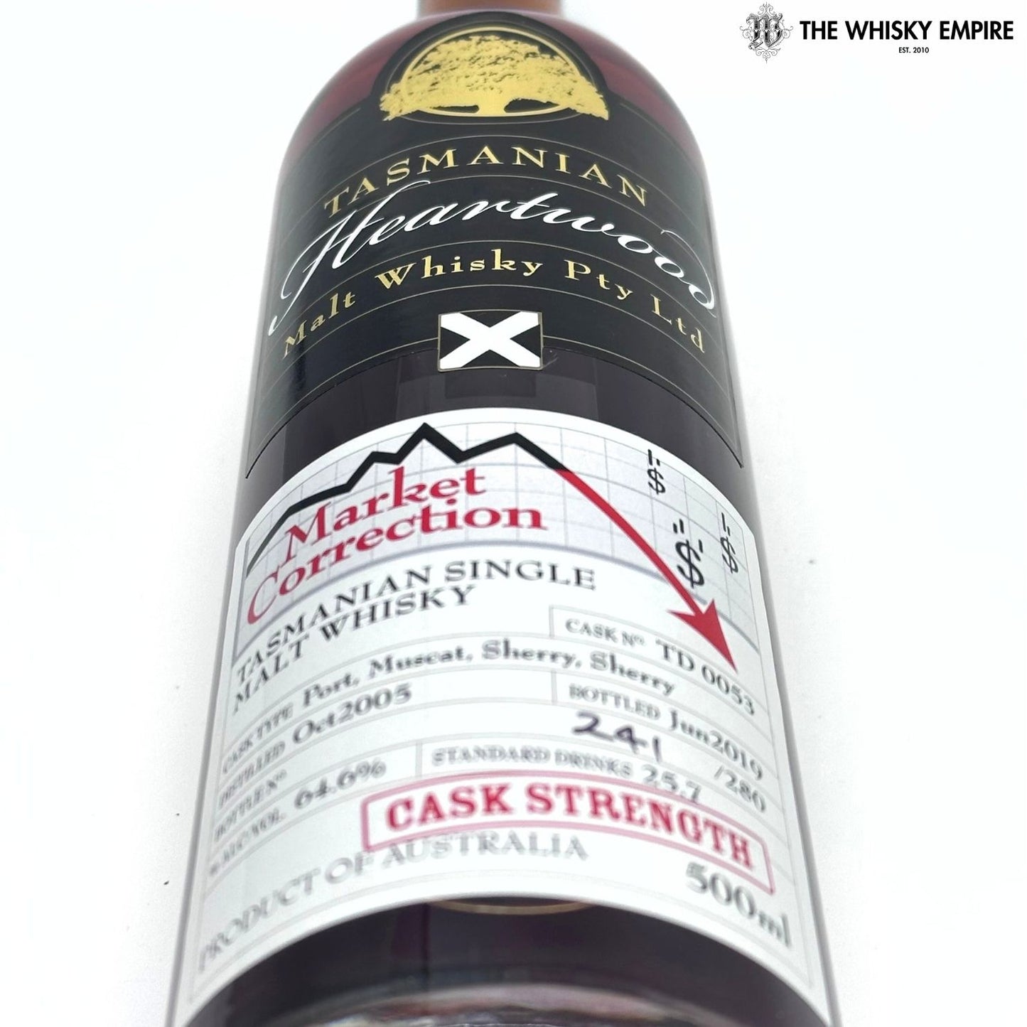 Heartwood Market Correction Cask Strength Single Malt Whisky, Tasmania, Australia
