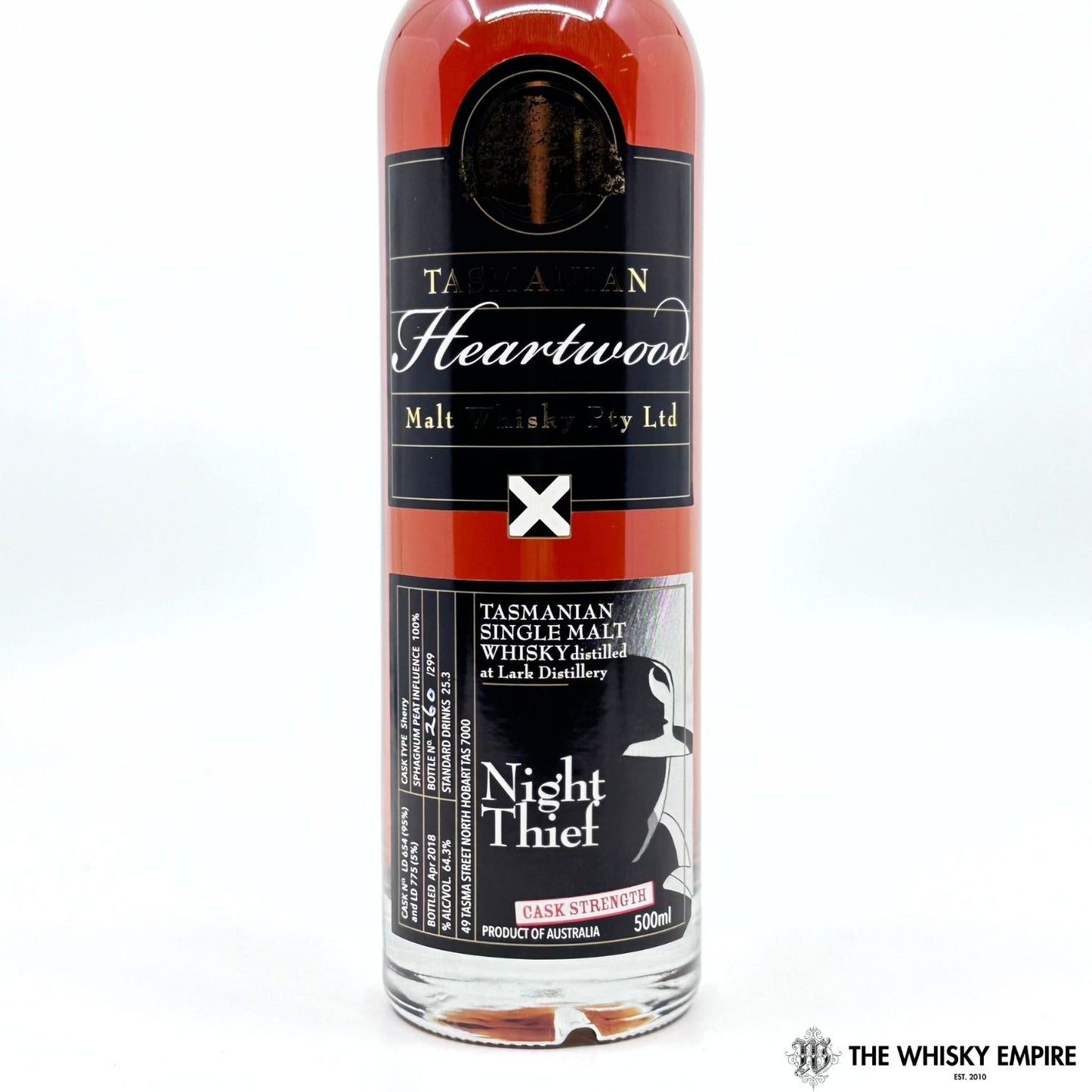 Heartwood Night Thief Cask Strength Single Malt Whisky, Tasmania, Australia
