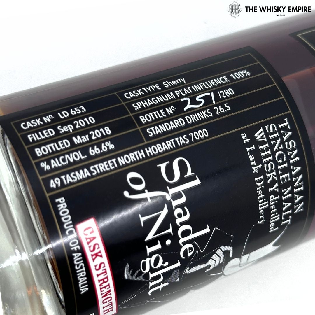 Heartwood Shade Of Night Cask Strength Single Malt Whisky, Tasmania, Australia