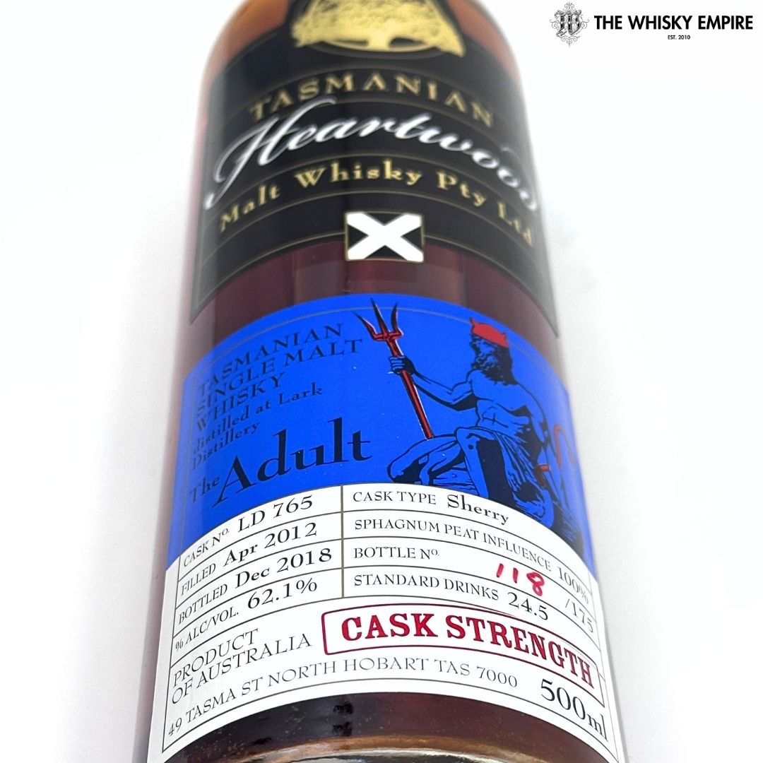 Heartwood The Adult Cask Strength Single Malt Whisky, Tasmania, Australia