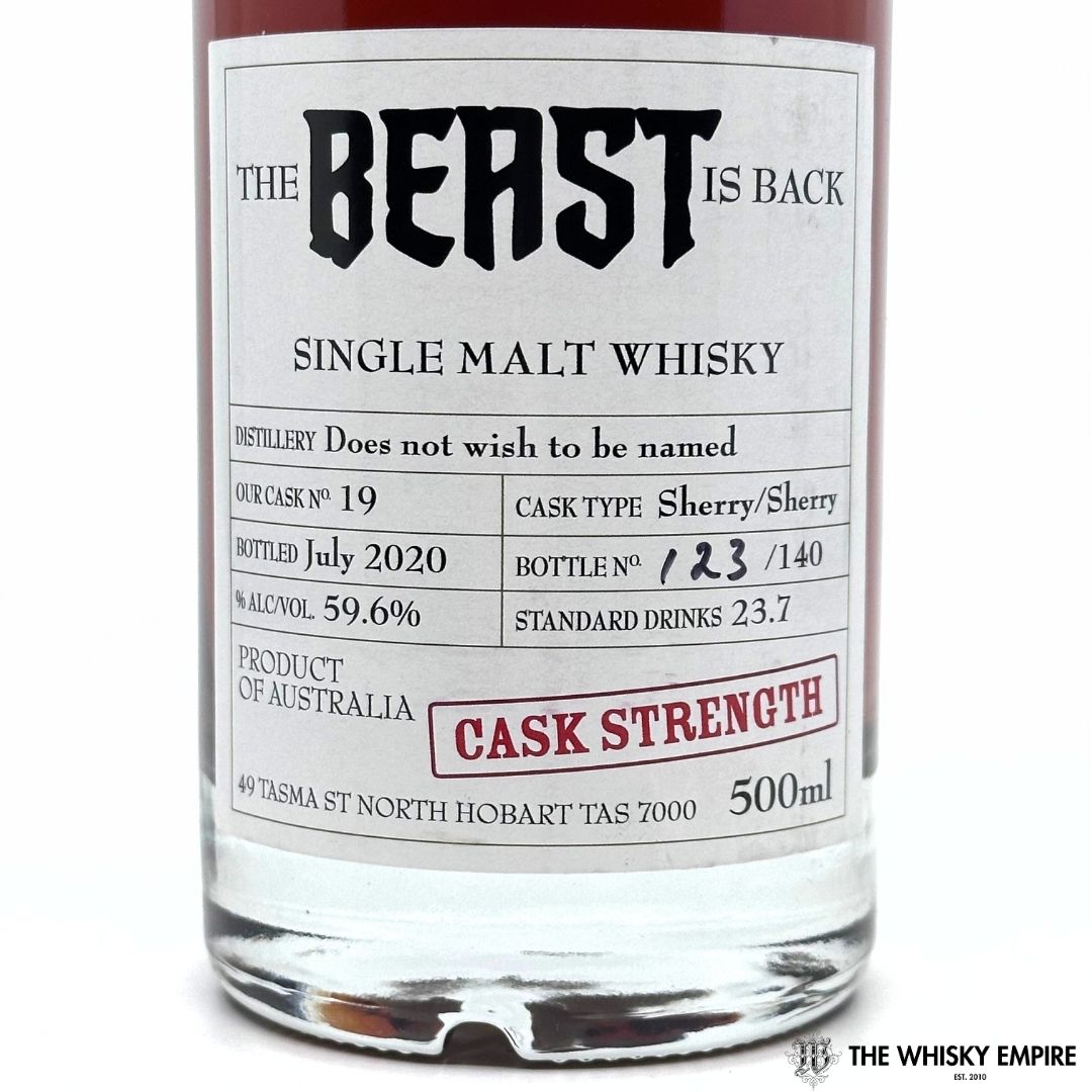 Heartwood The Beast Is Back Cask Strength Single Malt Whisky, Tasmania, Australia