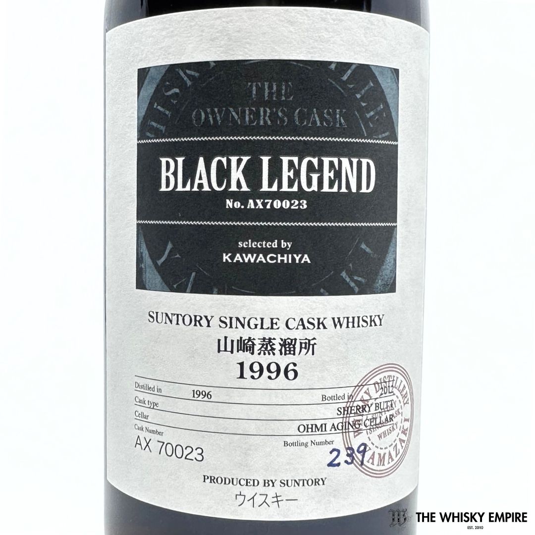 Yamazaki Owner’s Cask Black Legend Sherry Cask AX70023 1996 16yo Cask Strength Single Malt Whisky, Japan