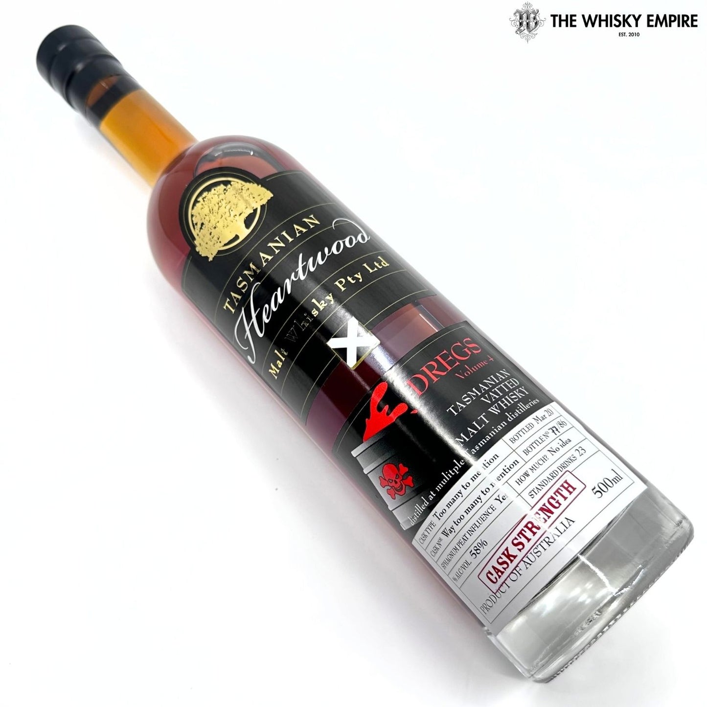 Heartwood Dregs Volume 4 Cask Strength Vatted Malt Whisky, Tasmania, Australia