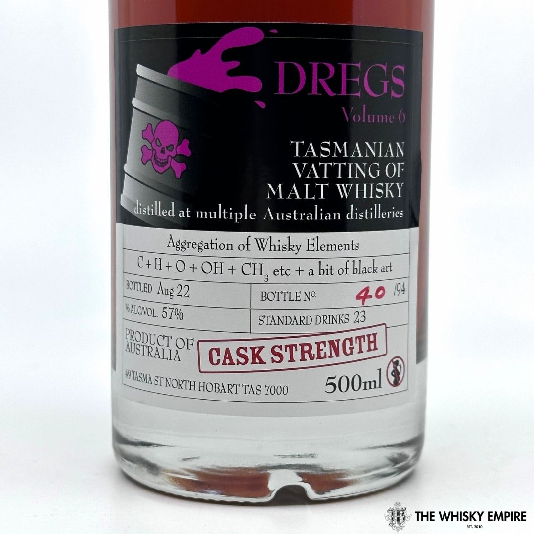 Heartwood Dregs Volume 6 Cask Strength Vatted Malt Whisky, Tasmania, Australia
