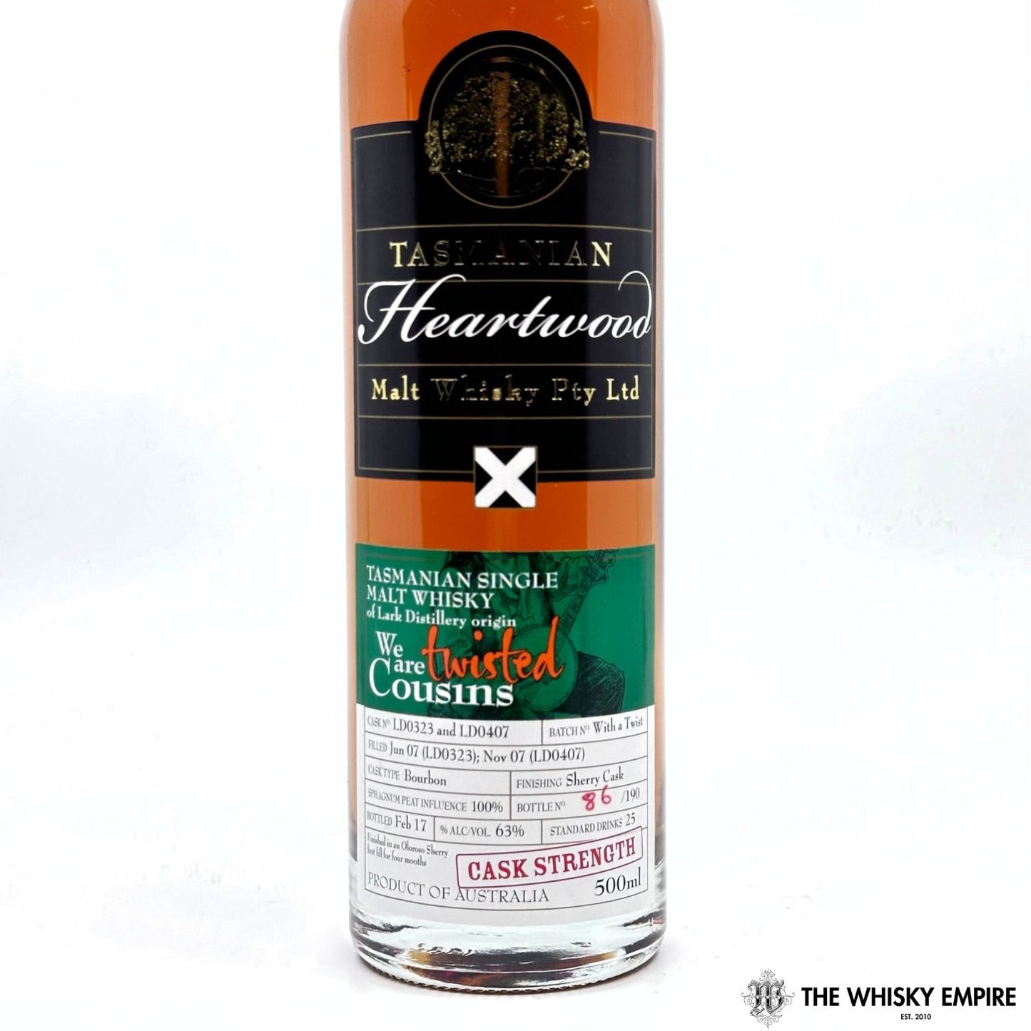 Heartwood We Are Twisted Cousins Cask Strength Single Malt Whisky, Tasmania, Australia