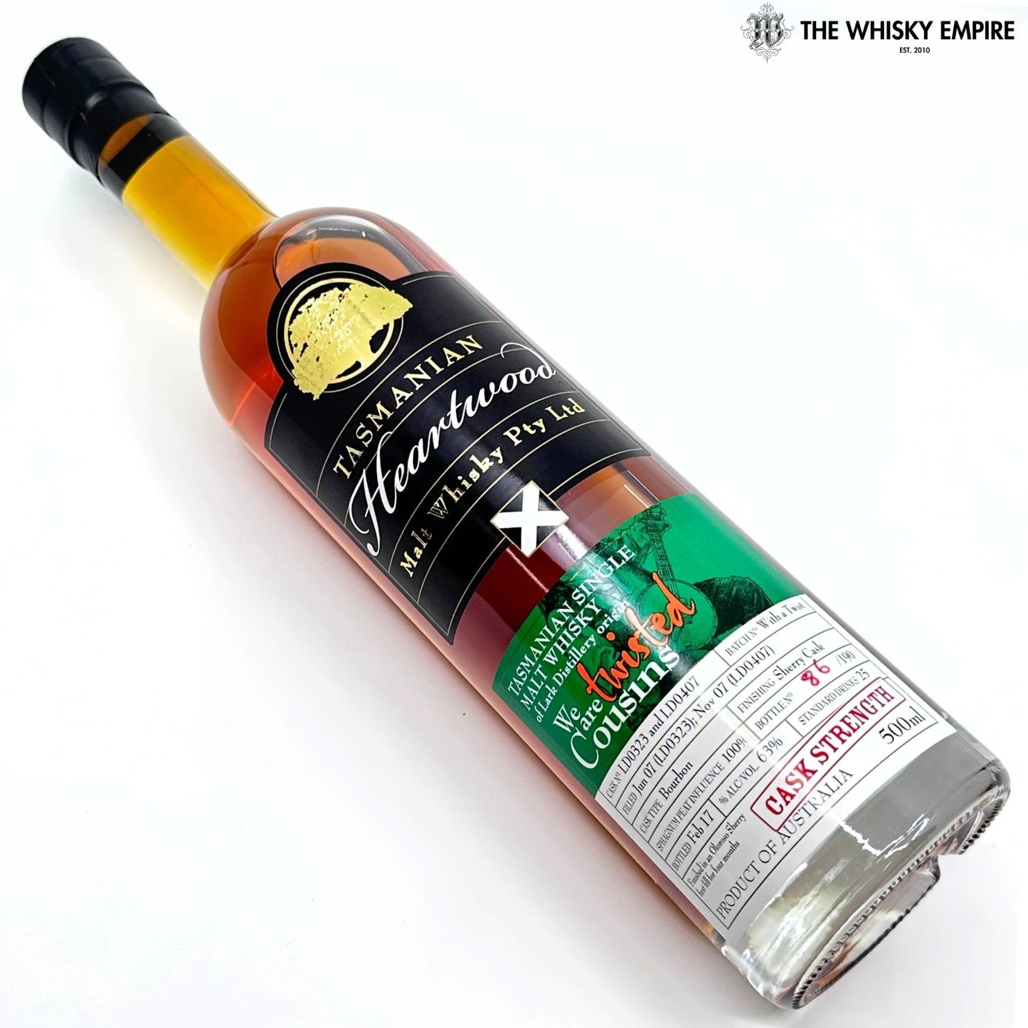 Heartwood We Are Twisted Cousins Cask Strength Single Malt Whisky, Tasmania, Australia