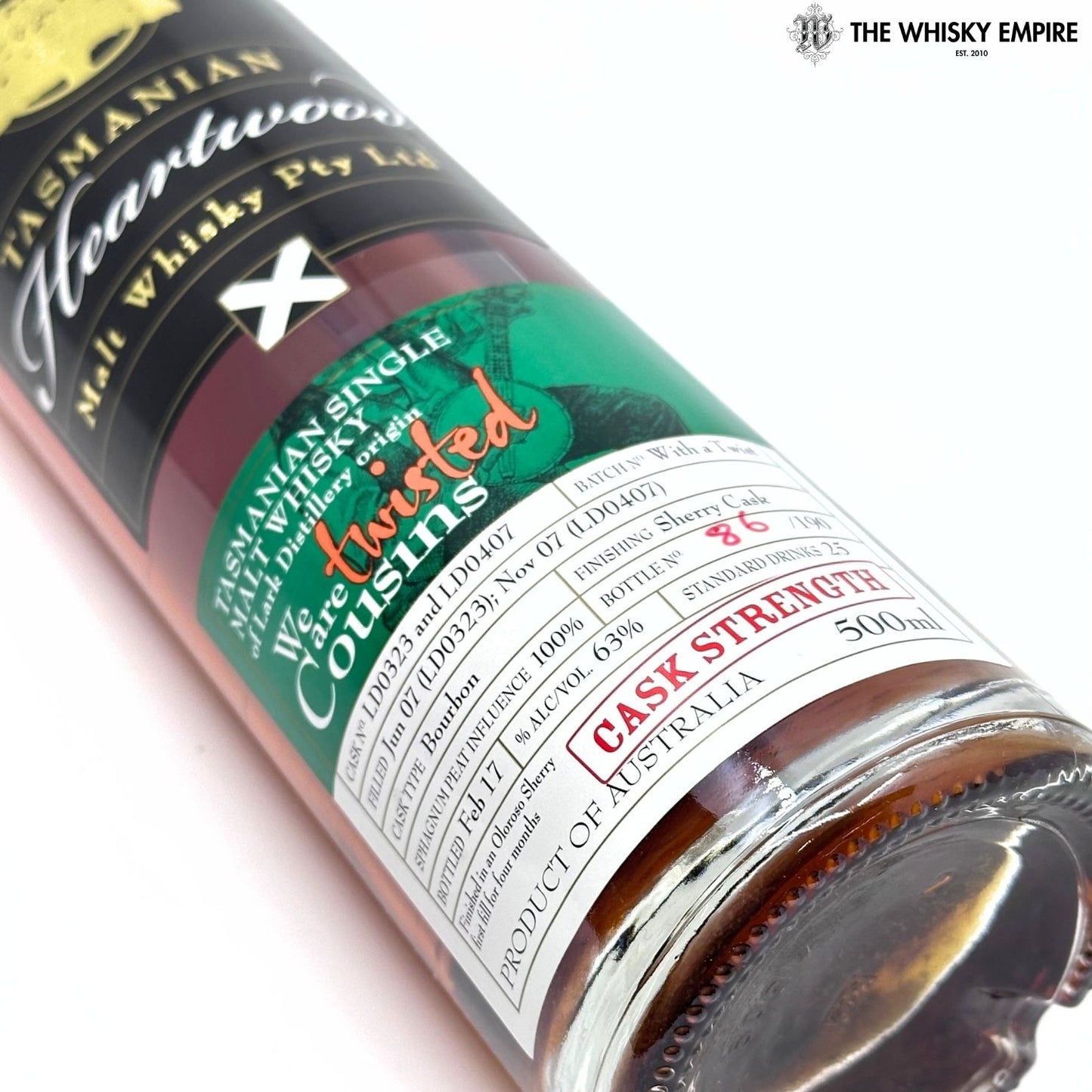 Heartwood We Are Twisted Cousins Cask Strength Single Malt Whisky, Tasmania, Australia