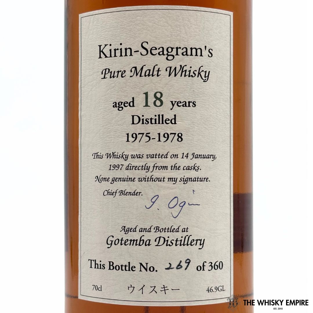 Kirin Gotemba 1975-1978 18 yo Pure Malt Whisky, Japan